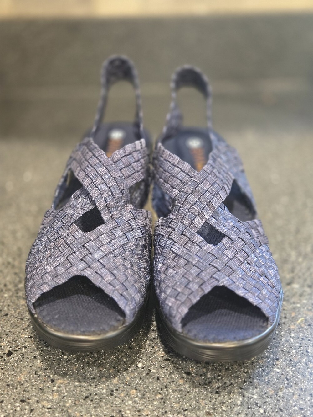 BM Comfortable Blue Woven Wedge Sandals Size 39 / US 8